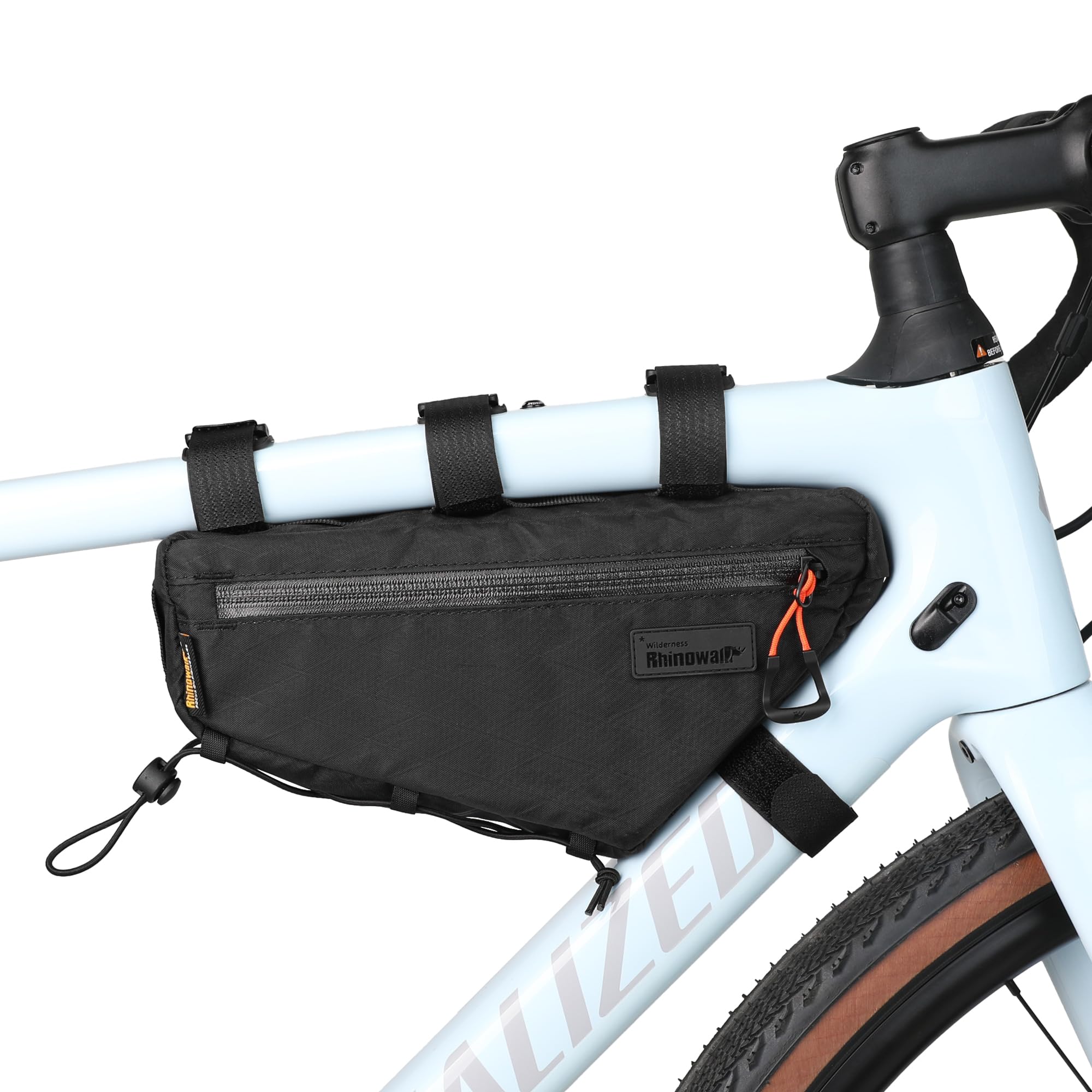 Rhinowalk Bicycle Front Frame Bag Bike Under Top Tube Triangle Bag Lightweight 1.7L Cycling Accessories Nylon Pack Pouch for Mountain Road Bike(Black)