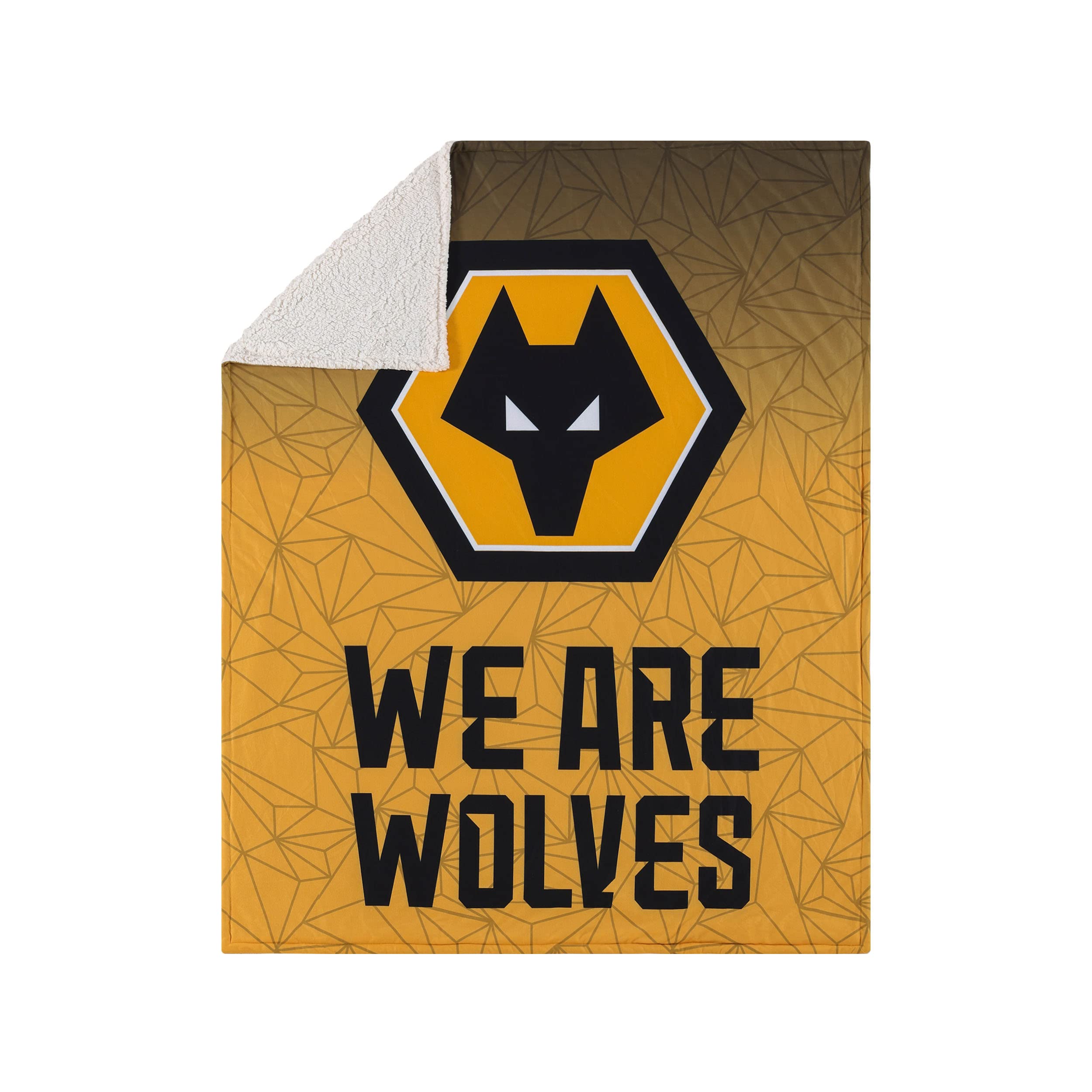 Foco Wolverhampton Wanderers Premier League Football Wolverhamton Wanderers Fan Sherpa Plush Throw Blanket
