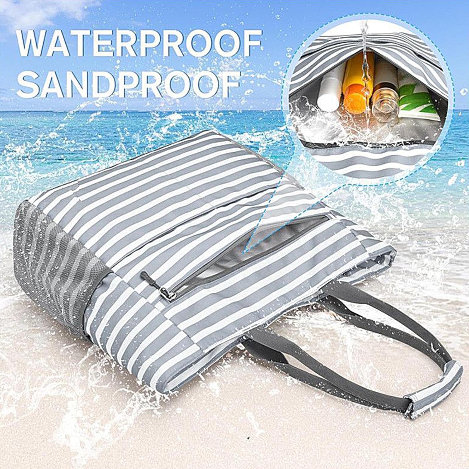 Borsa da spiaggia impermeabile, grande capacità, per donne, viaggi, resort, vacanze, resort, vacanze, attività all'aperto, vacanze, resort, crociera, nuoto, palestra, campeggio