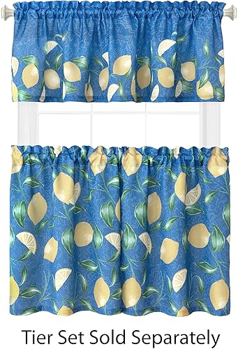 Miniatura 7 de Newbridge Mantel mediterráneo de tela con estampado de cáscara de limón para interiores y exteriores, diseño francés de limón azul provenza y
