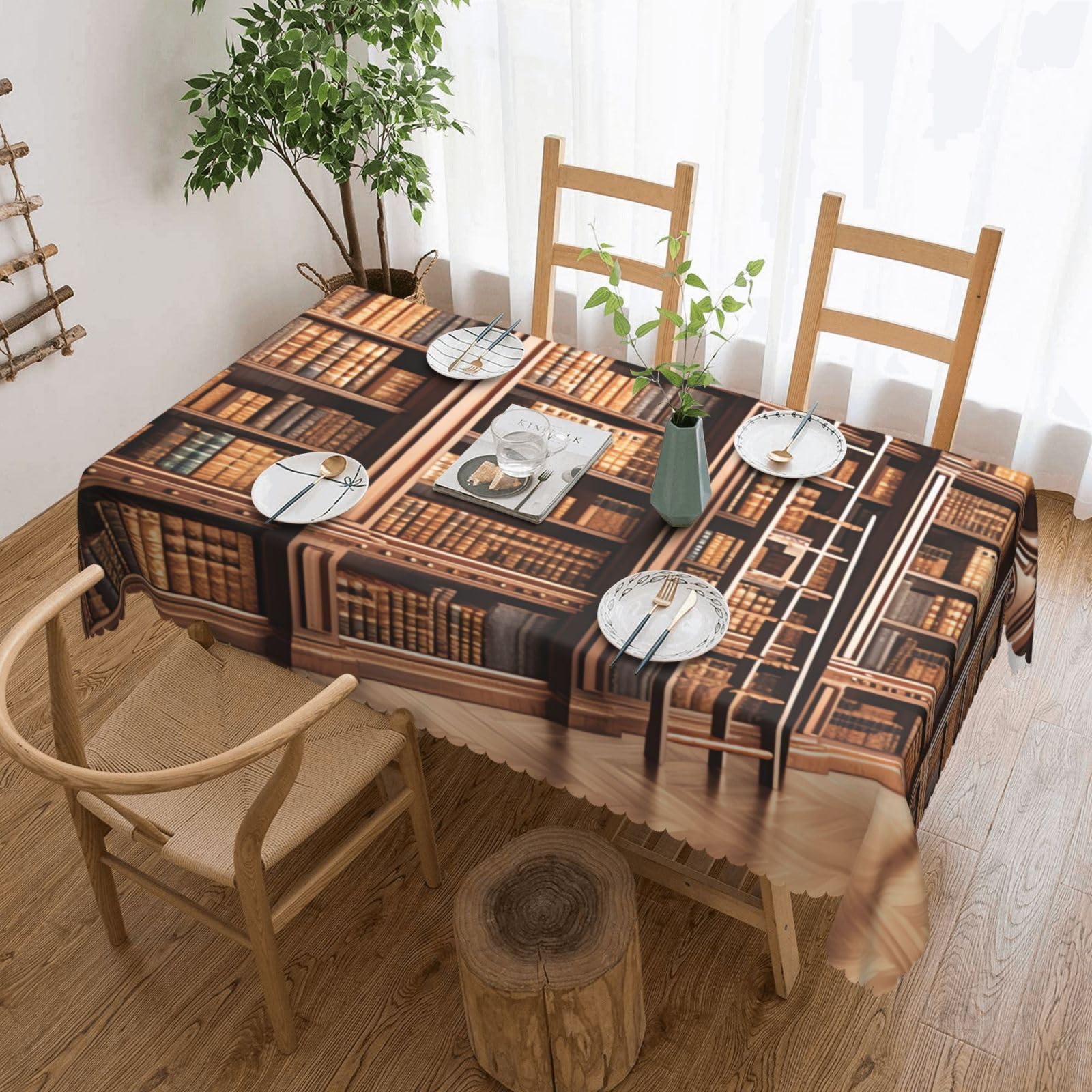 Nappe rectangulaire anti-déversement lavable pour table intérieure