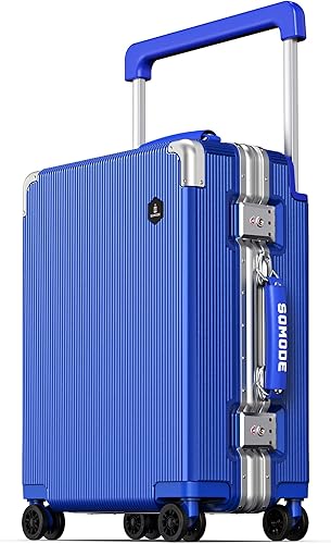 SOMODE LA SERIES - Maleta de mano de 20 pulgadas de ancho, carcasa dura con marco de aluminio, ruedas giratorias de alto ruido y bloqueo TSA,