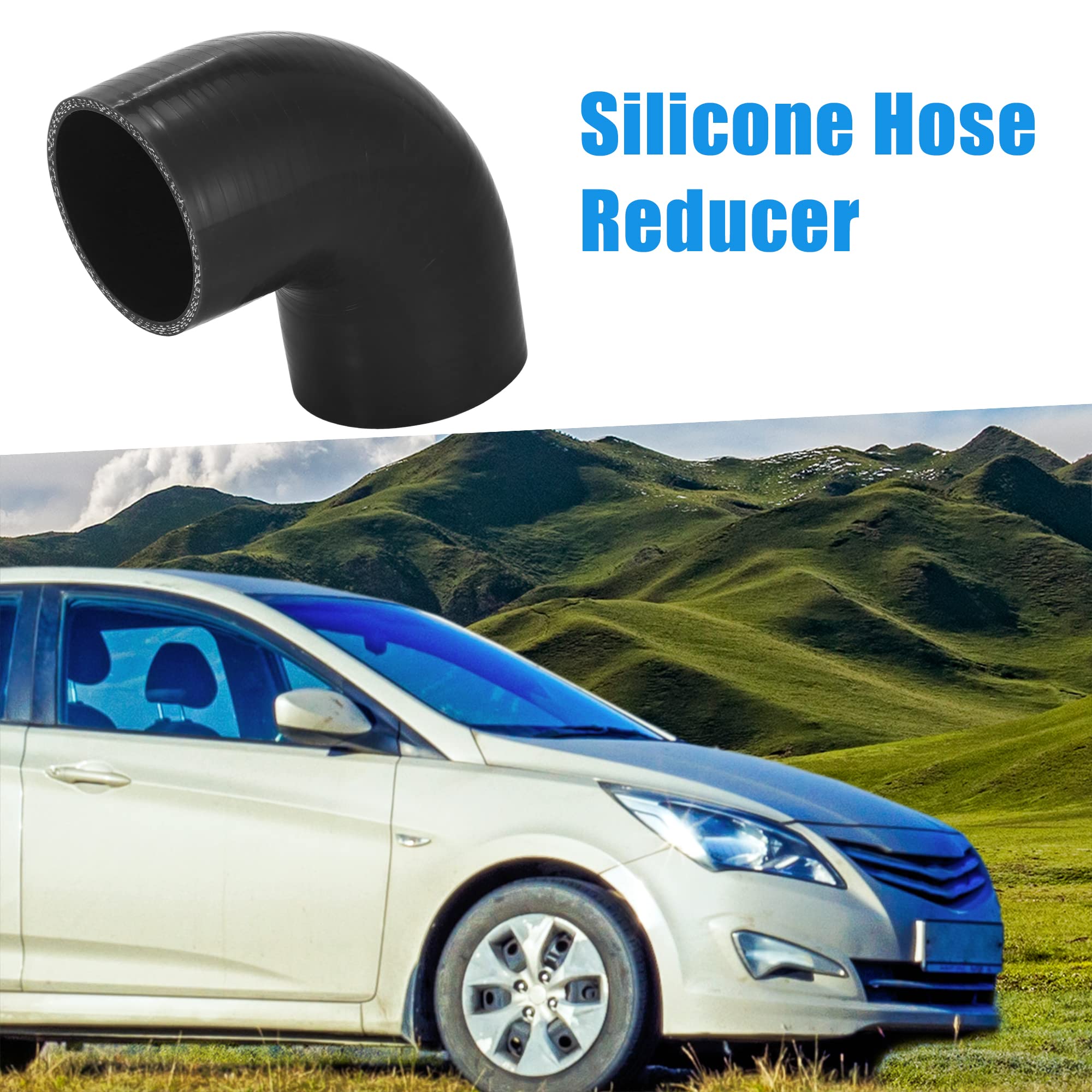 A ABSOPRO Automobile 70mm 2.75" ID 90° Collettore Silicone Tubo Nero