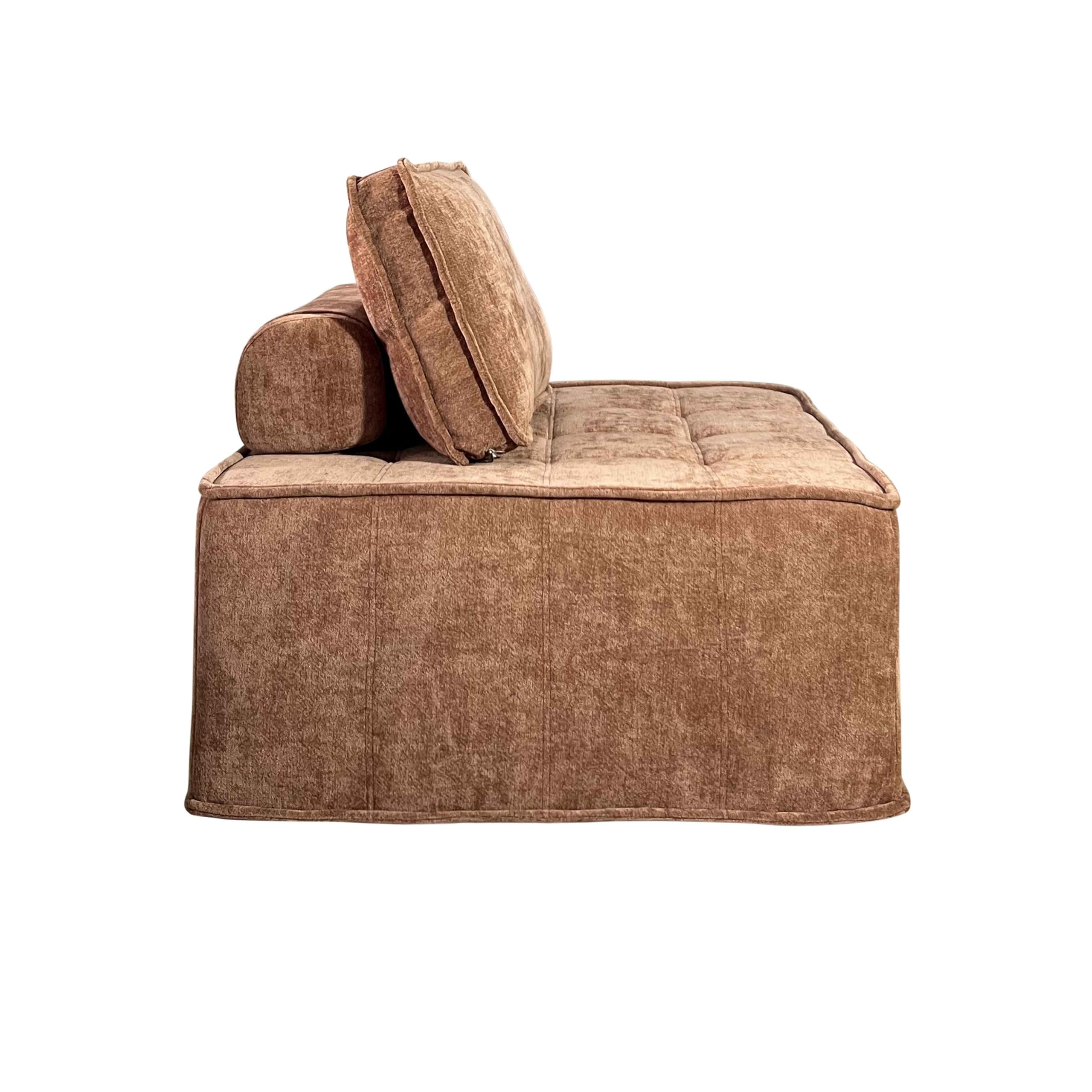 Oviala Tiby Modulares Sofa, 3-Sitzer, Stoff mit Kissen, Terrakotta, L 255 cm