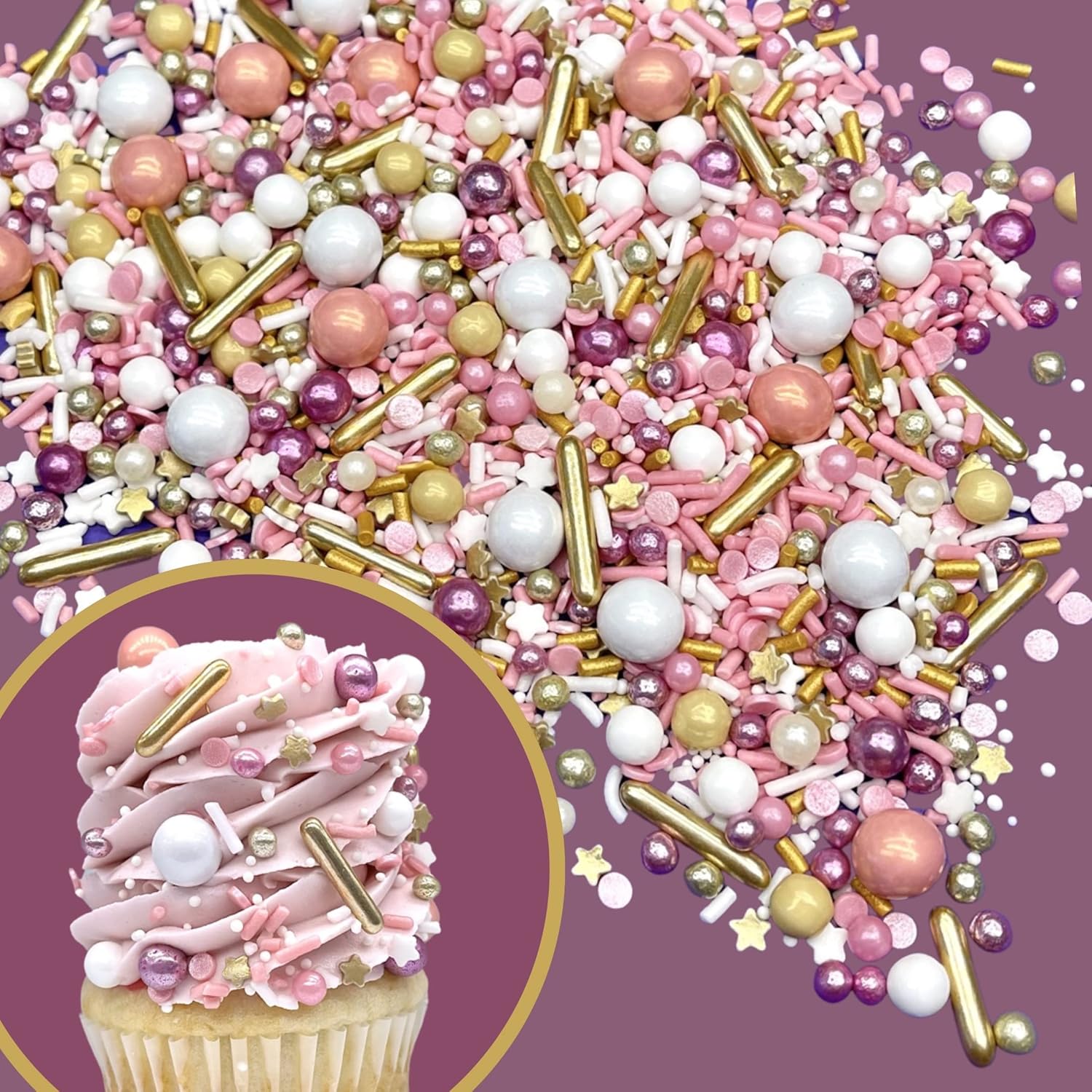 rose gold cake sprinkles