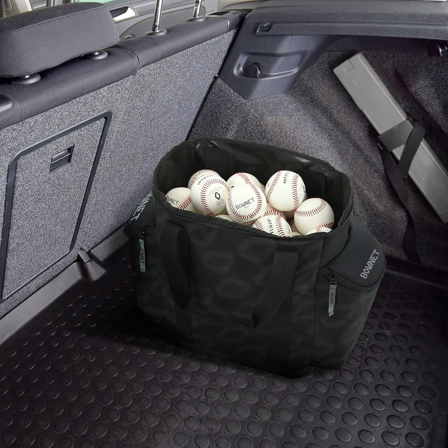 Bownet Softball & Baseball Bag – Durable Sports Equipment Bag for 60 Baseballs or 36 Softballs, Wheeled Coaching Gear Bag for Team Practices