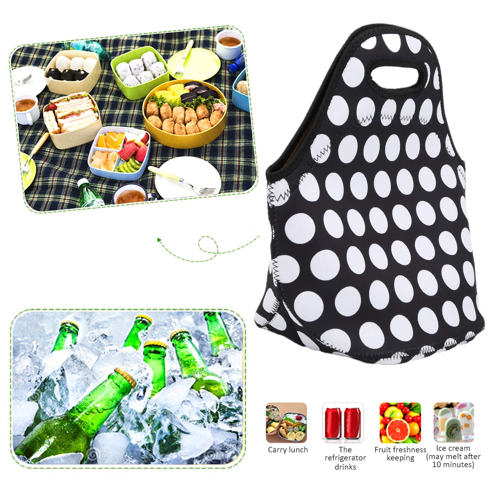 SoYoung Borsa Termica Porta Pranzo, Coniglietto Verde Acqua - Lino grezzo, lavabile in lavatrice! unisex (bambini