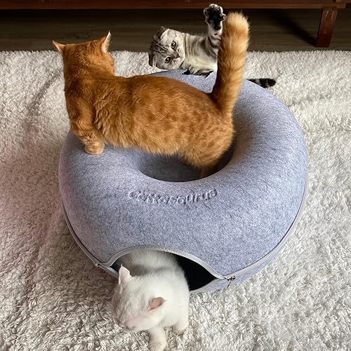 Cattasaurus Peekaboo Cat Cave Donut for Multiple & — alternate angle