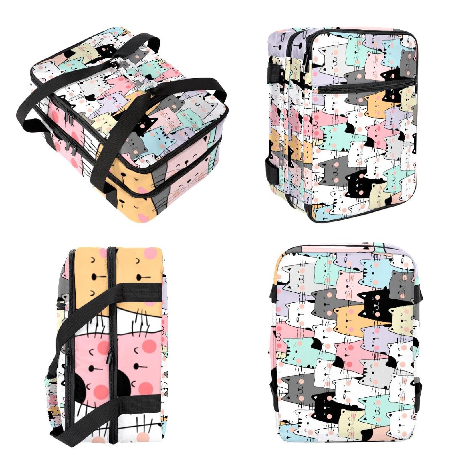 Grand sac à déjeuner isotherme pour homme et femme, double couche, étanche, étanche, réutilisable, sac fourre-tout pour le travail, l'école, le pique-nique, la plage, le camping, les voyages, motif