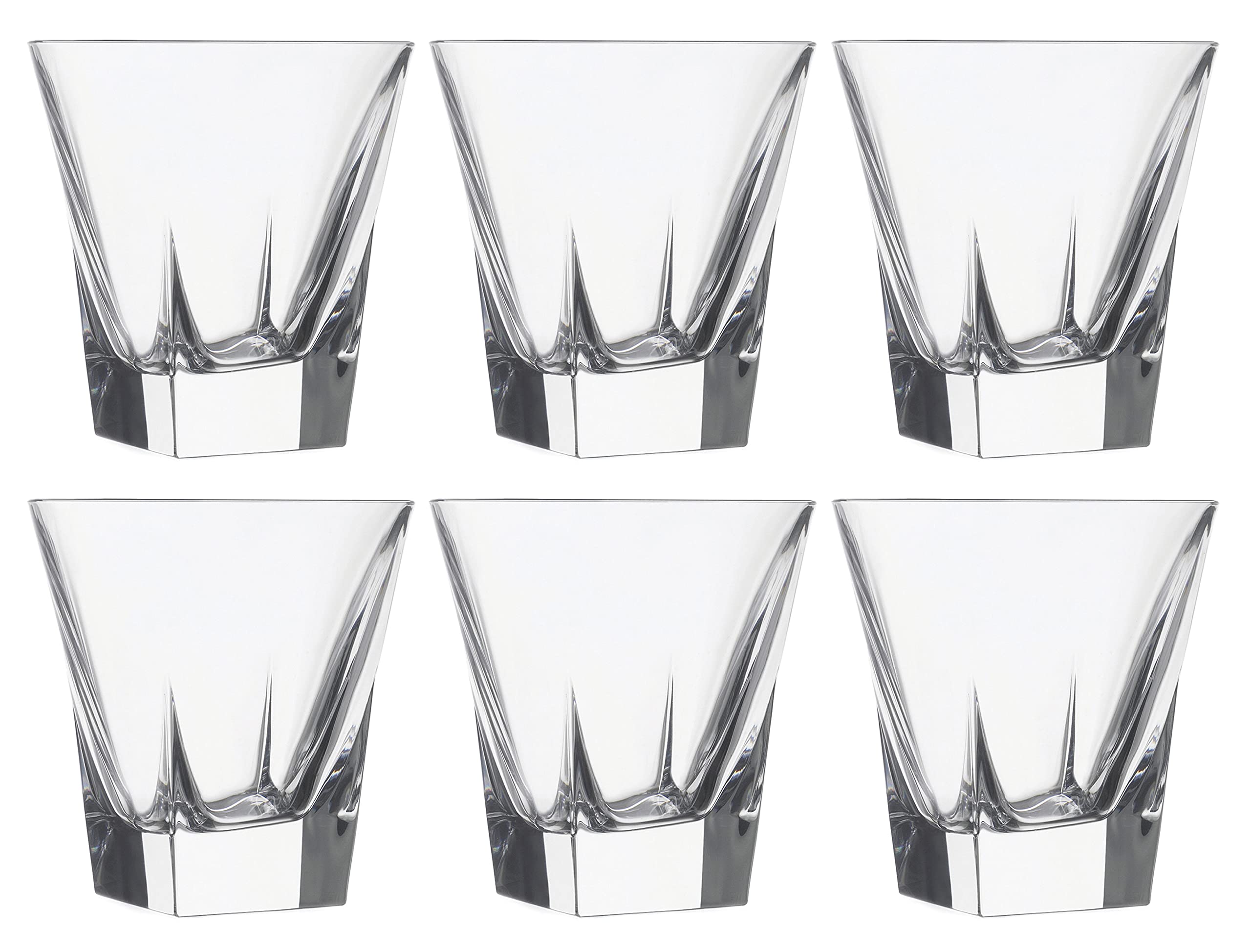 Barski - Vaso de cristal doble de estilo antiguo - Juego de 6 vasos de cristal DOF diseñados para whisky - Bourbon - Agua - Bebidas - Vasos para beber - 9 oz - Fabricado en Europa por Barski