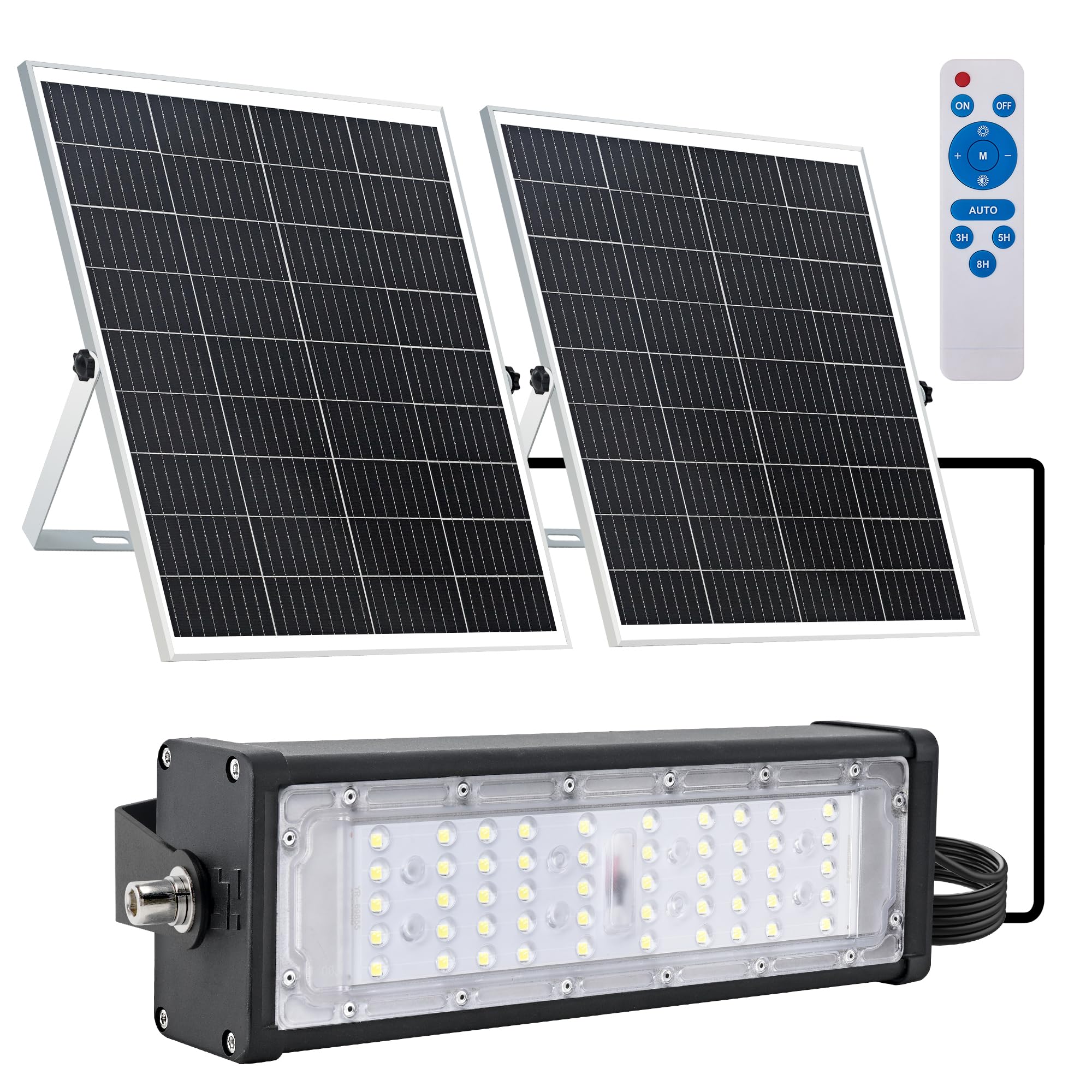 WERISE solar flood light with dual panels