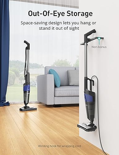 Miniatura 6 de Aspiradora pequeña, aspiradora Aspiron Stick con potente succión de 20 kPa y taza de polvo de 0.88 cuartos de galón y cable de alimentación de 16