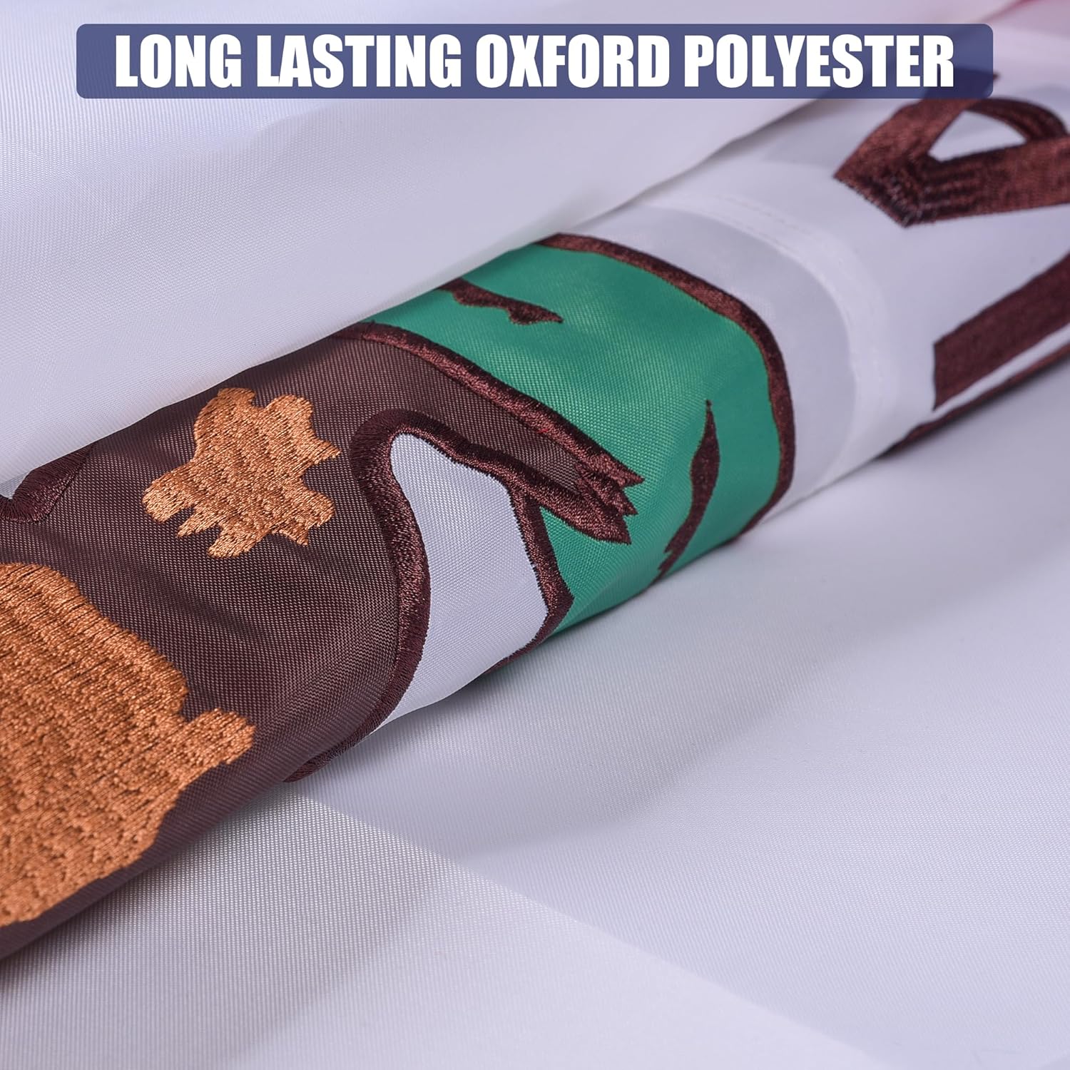 California State Flag 3x5 Ft, Deluxe Full Embroidered Heavy Duty 100% Polyester Durable CA Outside Flags, Indoor/Outdoor, Sewn Stripes and Brass Grommets - Image 3