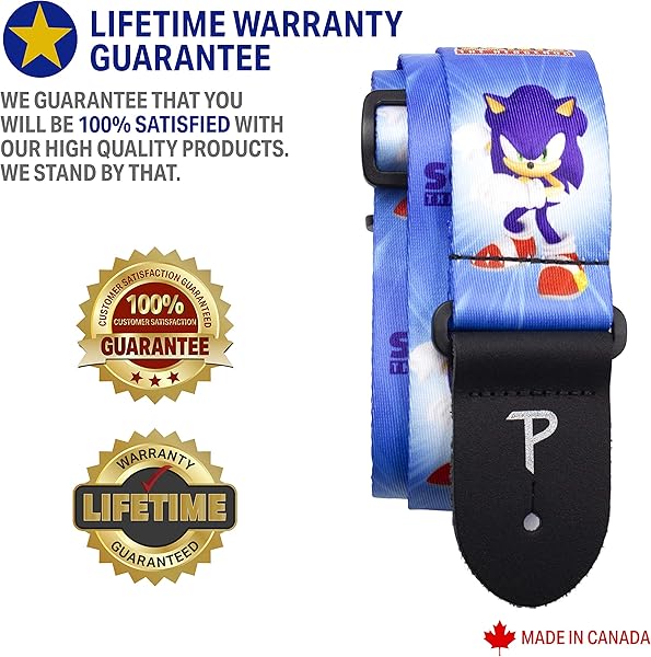 Amazon _ PERRI'S ペッリーズ LPCP-8273 OFFICIAL LICENSING SONIC The Hedgehog BLUE PATTERN _ ギターストラップ _ 楽器・音響機器
