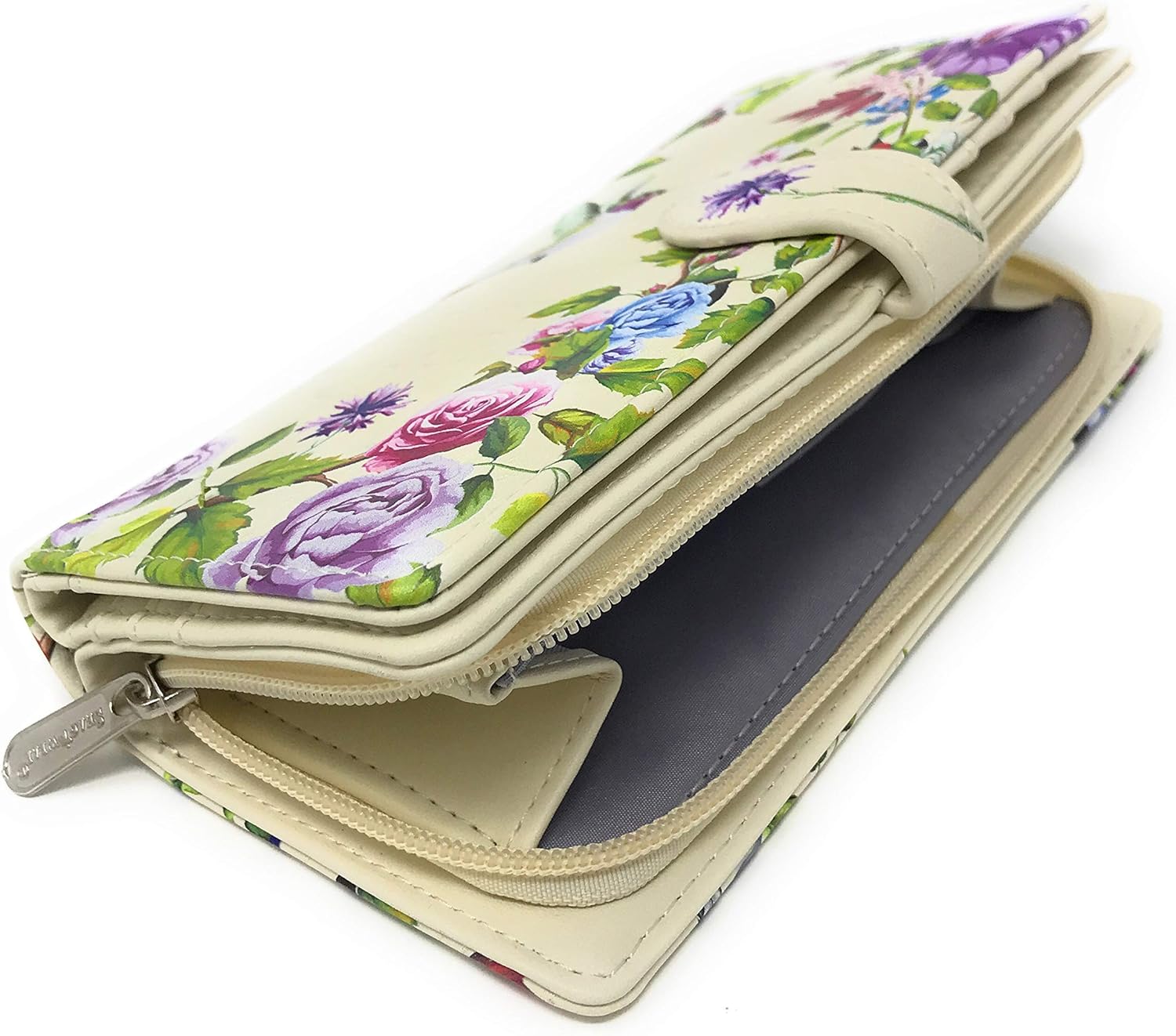 Shag Wear Vintage Hummingbird Large Bird Wallet for Women and Teen Girls Vegan Faux Leather 7" Beige - Image 3