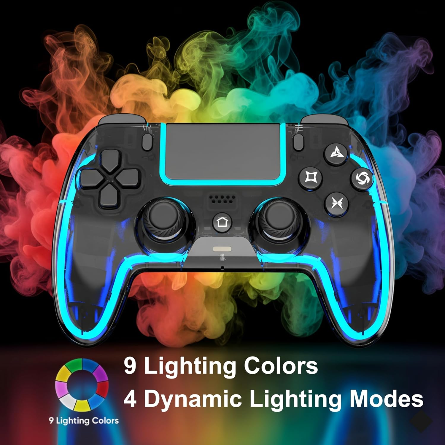 VioraTech Wireless Controller for PS5 with Hall Effect Joysticks, RGB Lighting, Turbo & Macro Functions, Linear Triggers, 6-Axis Sensor, Dual Vibration, Touchpad, Speaker & 3.5mm Audio Jack – Compatible with PS5/Pro/Slim/Mac/Steam Deck/PC - Image 3