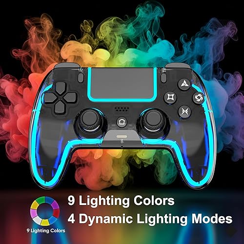 Miniatura 3 de VioraTech Wireless Controller for PS5 with Hall Effect Joysticks, RGB Lighting, Turbo & Macro Functions, Linear Triggers, 6-Axis Sensor, Dual