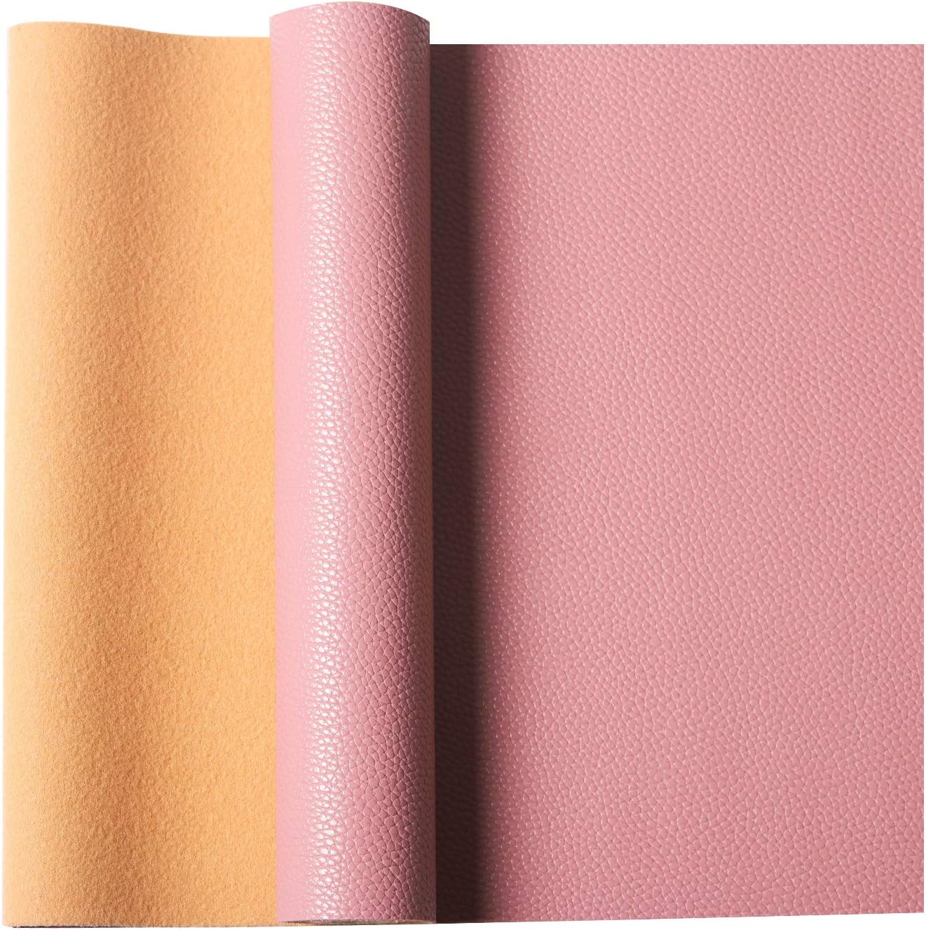 Picheng Solid Colored Faux Leather Roll PU Synthetic Leather Perfect for Craft DIY Handmade Jewelry Earrings Bow Making (Pink)