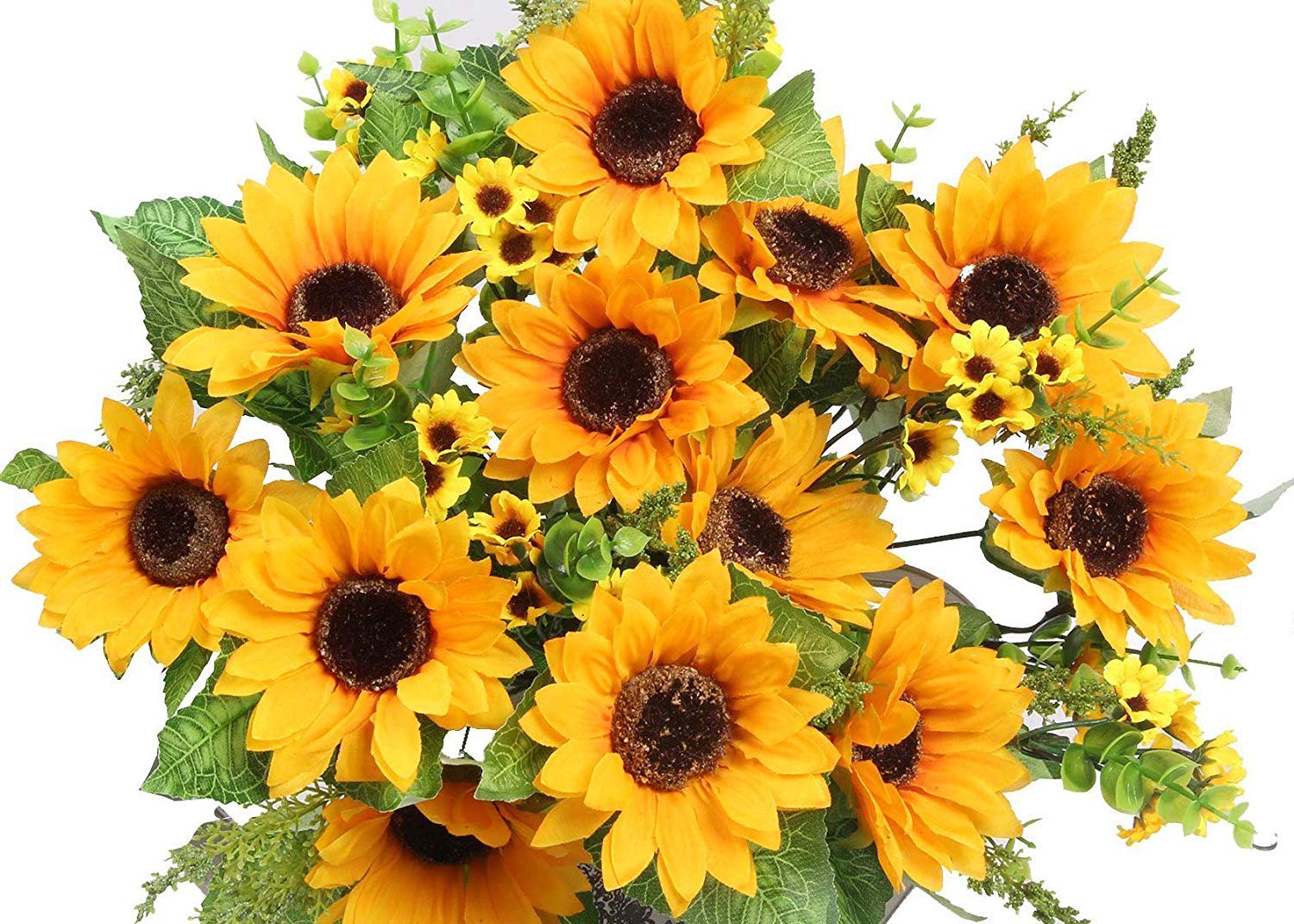 Vase With Twelve Sunflowers Decor For You