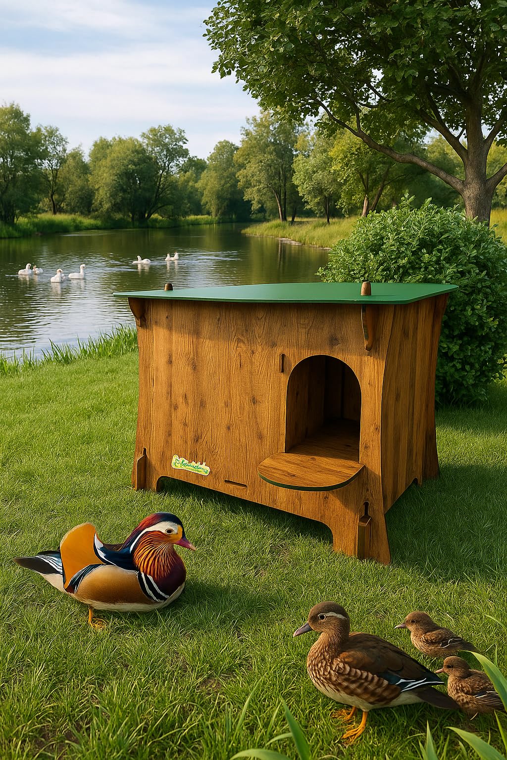HPL Ducky S - Nido de refugio para gallinero para patos ornamentales laminados