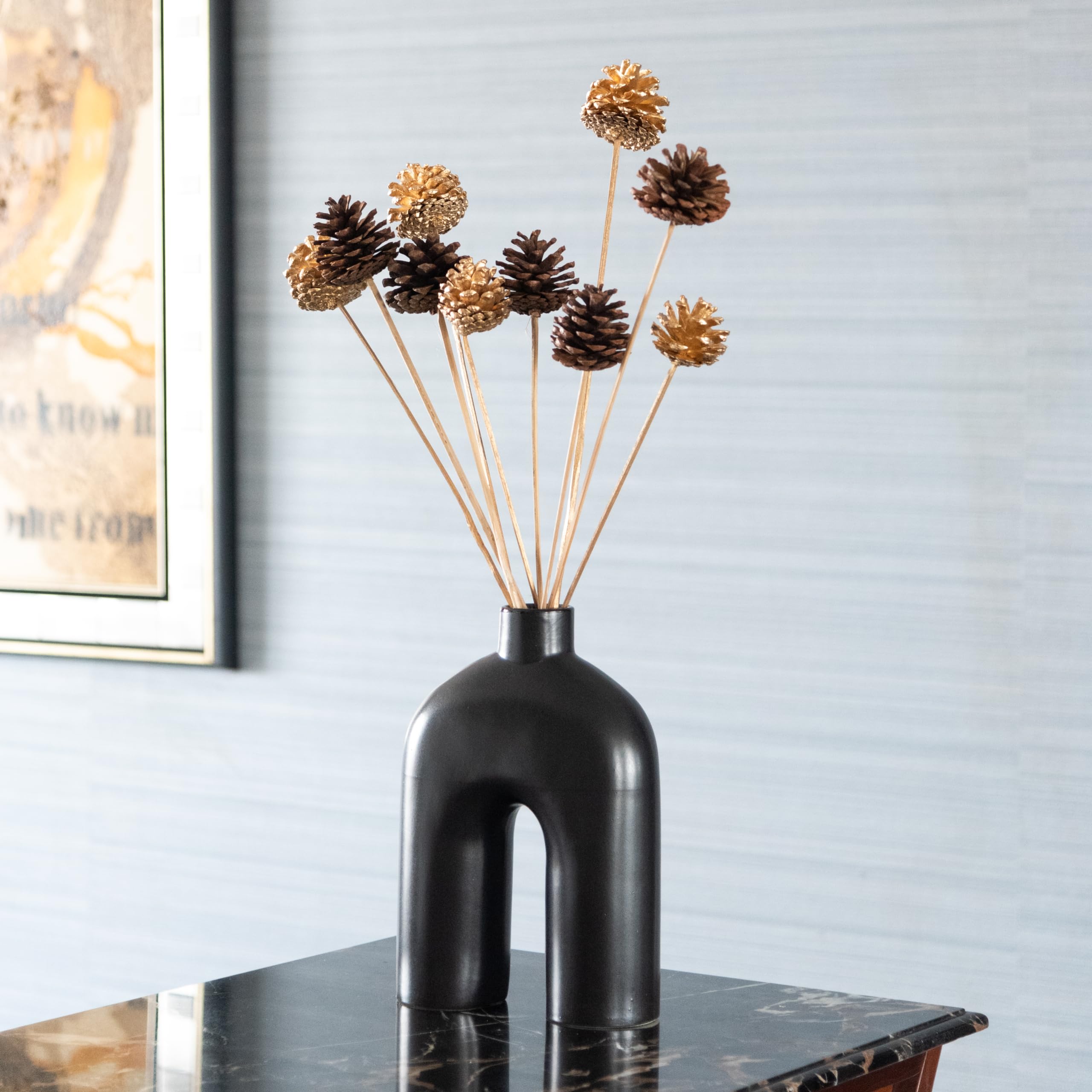 Flowers and Fillers Golden & Brown Pine Cone 10 Sticks |Home Decor and Vase Fillers 1