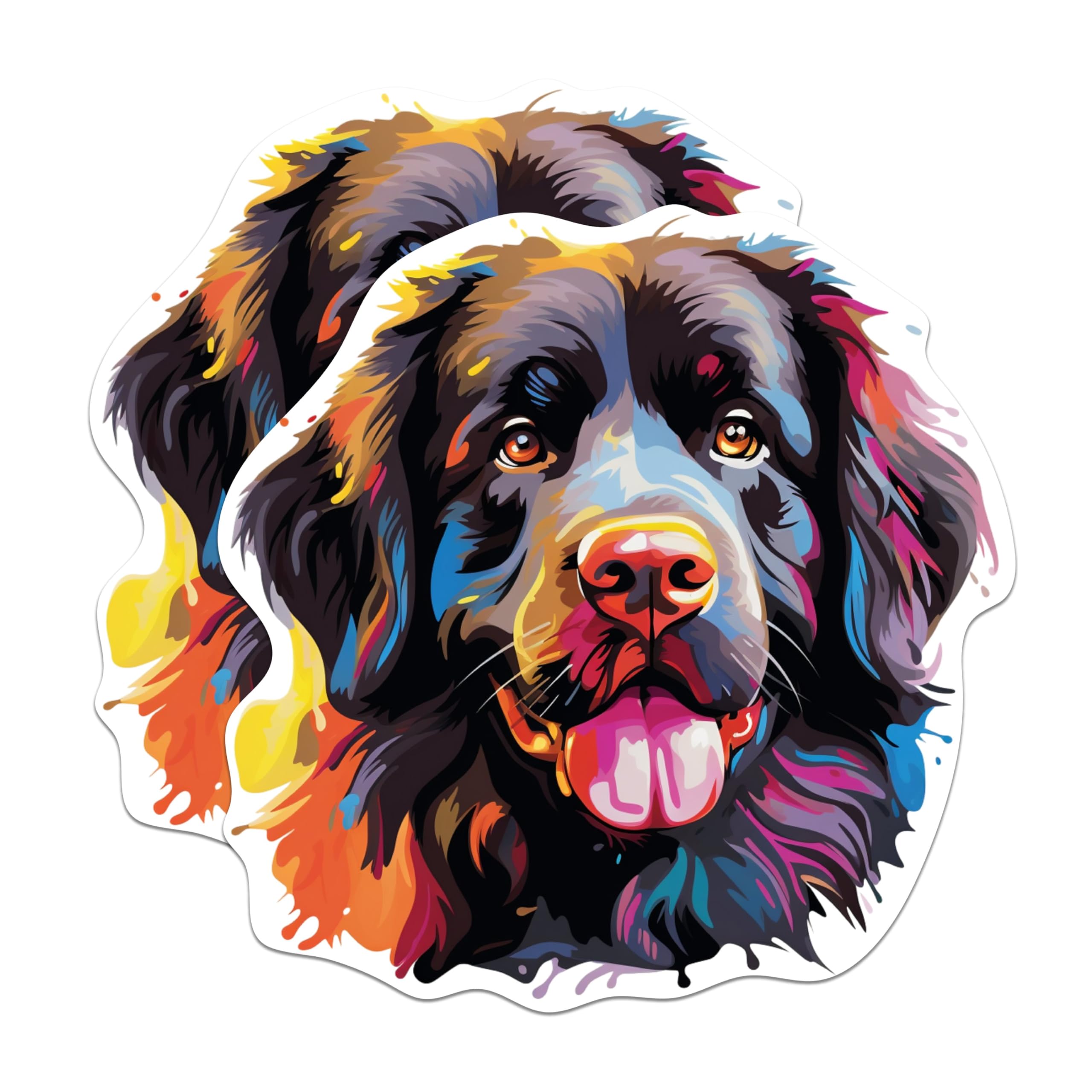 (2 Pack) Newfoundland Dog Breed Stickers - 5 Inches On Longest Side - Choose from Over 100 Dog Breeds - for Cars, Trucks, Skateboards, Laptops - Made in USA - BMCS1906
