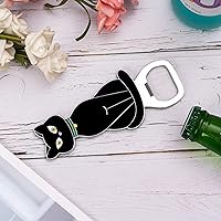 Vista 6 de Abrebotellas con forma de gato, abridor creativo de animales en aleación de zinc, regalo para papá, amigo o bar (negro gato)
