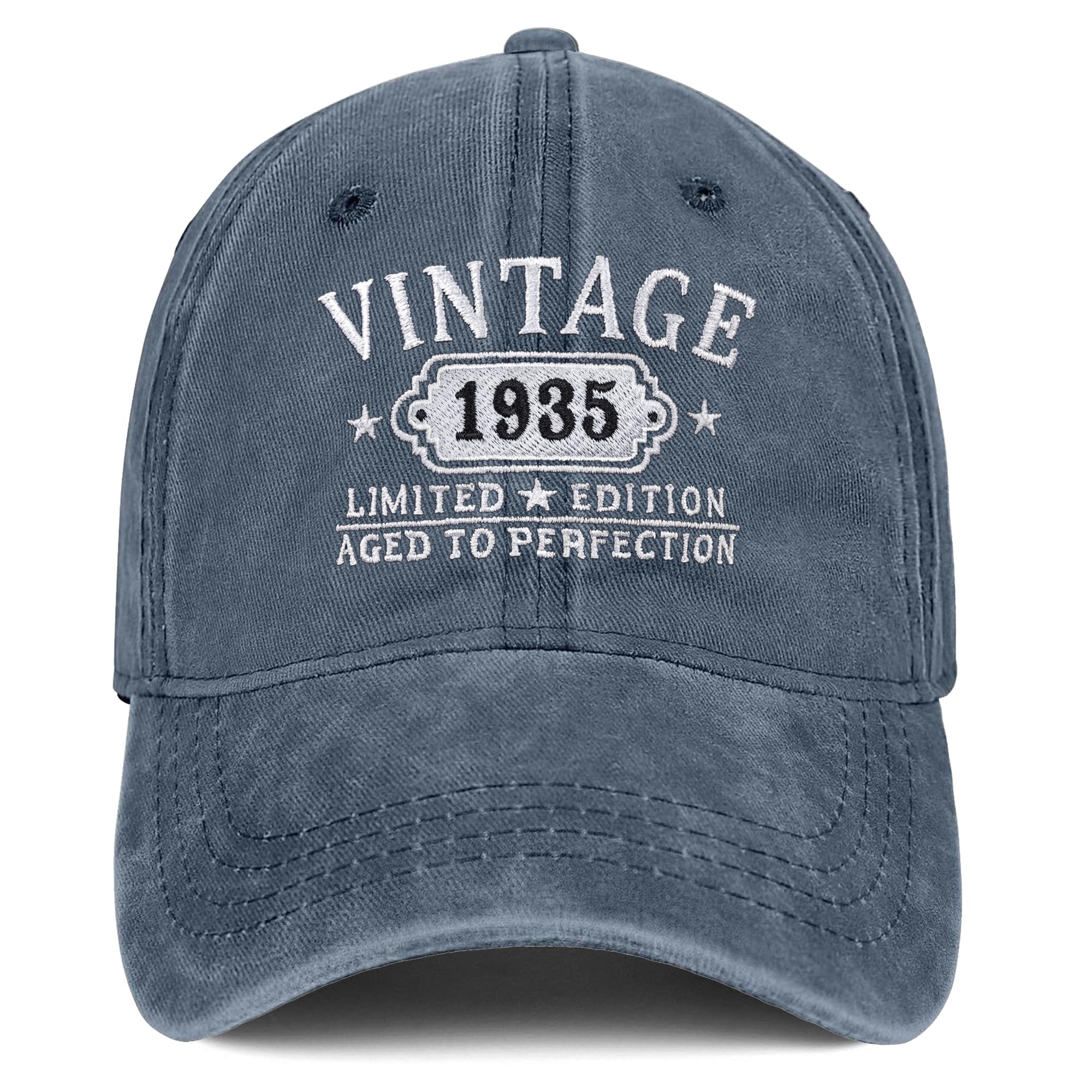 90th Birthday Gifts for Women Man Vintage 1935 Hat Embroidered Black Baseball Cap