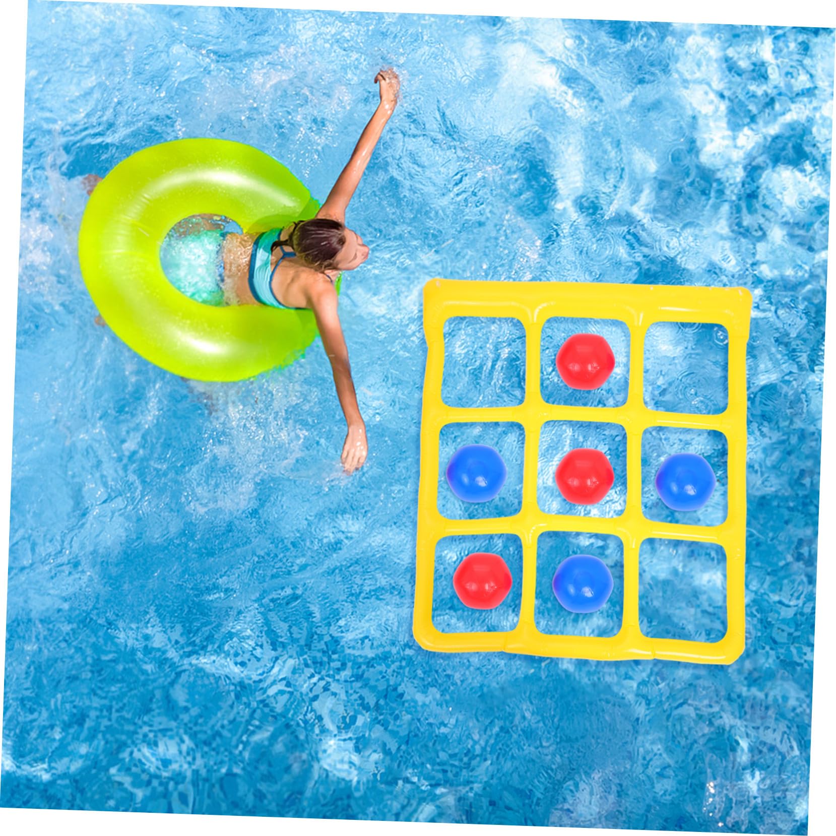 Juguetes Acuáticos Inflables para Piscina, Juego 1 Set PVC | 9 Cuadrículas, Fácil de Inflar y Desinflar, Decoracion Verano, para Niños y Adultos