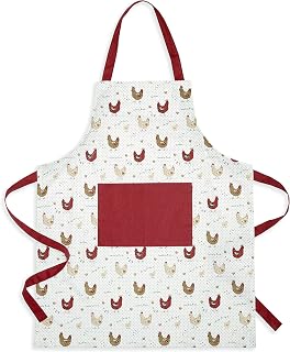 Cackleberry Home Farmhouse Chicken Cotton Bib Apron Pocket Adjustable Strap