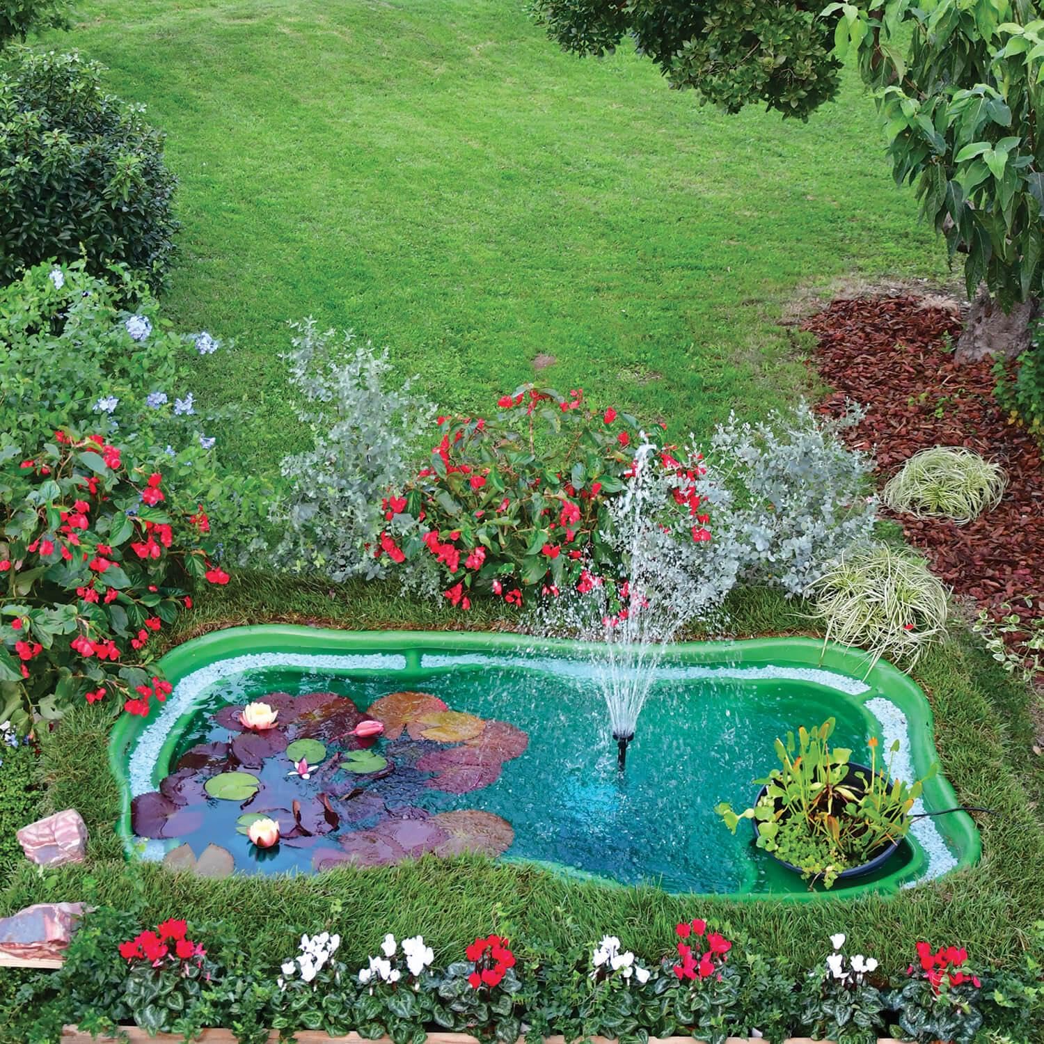 Giordanoshop Laghetto Artificiale da Giardino 235x140x60 cm in Polietilene 1000 Litri Verde