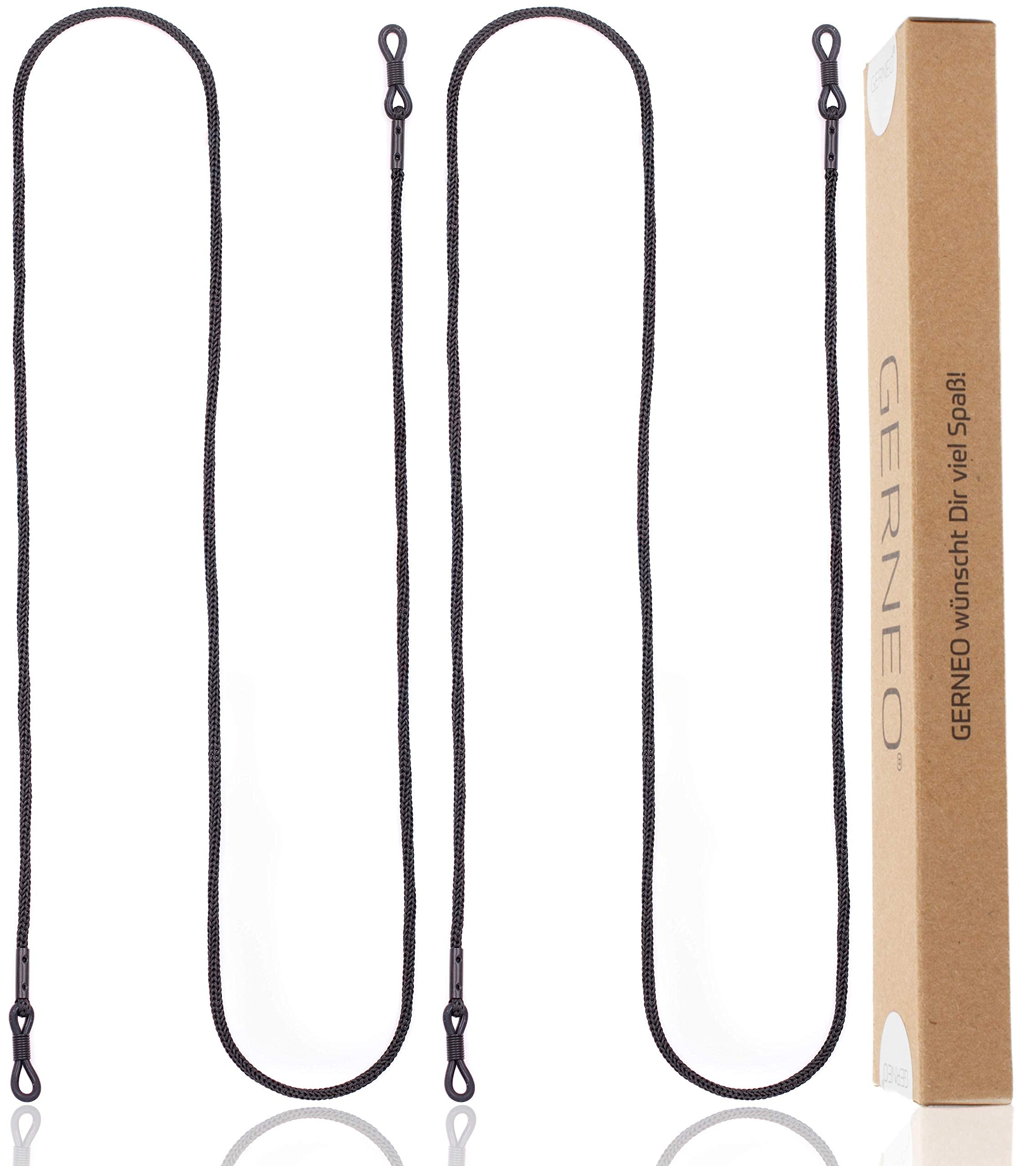 GERNEO Berlín - correa para gafas de tela - cordón unisex para gafas de sol y de lectura - soportes negros
