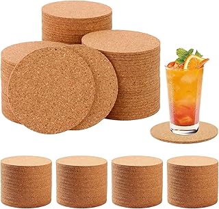 heizi コルク コースター 丸 業務用 大容量 吸水 耐熱 おしゃれ W研磨仕上げ コルクコースター 飲食店 (100, 直径9cm,厚さ3mm)