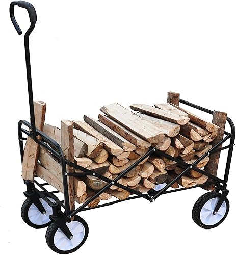 Miniatura 5 de Carrito de mano portátil plegable resistente, carro utilitario plegable para exteriores, carrito de carrito para jardín, camping, carrito de