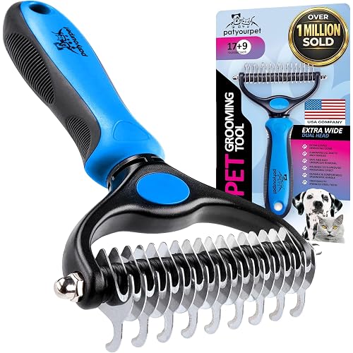Pat Your Pet Deshedding Dog Brush For Shedding – Cat Brushes For Indoor Cats, Double-Sided Cat Brush Deshedding & Grooming Tool For Long Haired And Short Haired Dogs, Skin-Friendly
