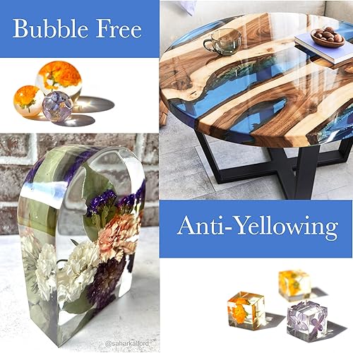 Miniatura 5 de Kit de resina epoxi para vertido extra profundo (vertidos de 2 a 4 pulgadas), 1.5 GL, resistente a los rayos UV, bajo olor, transparente como