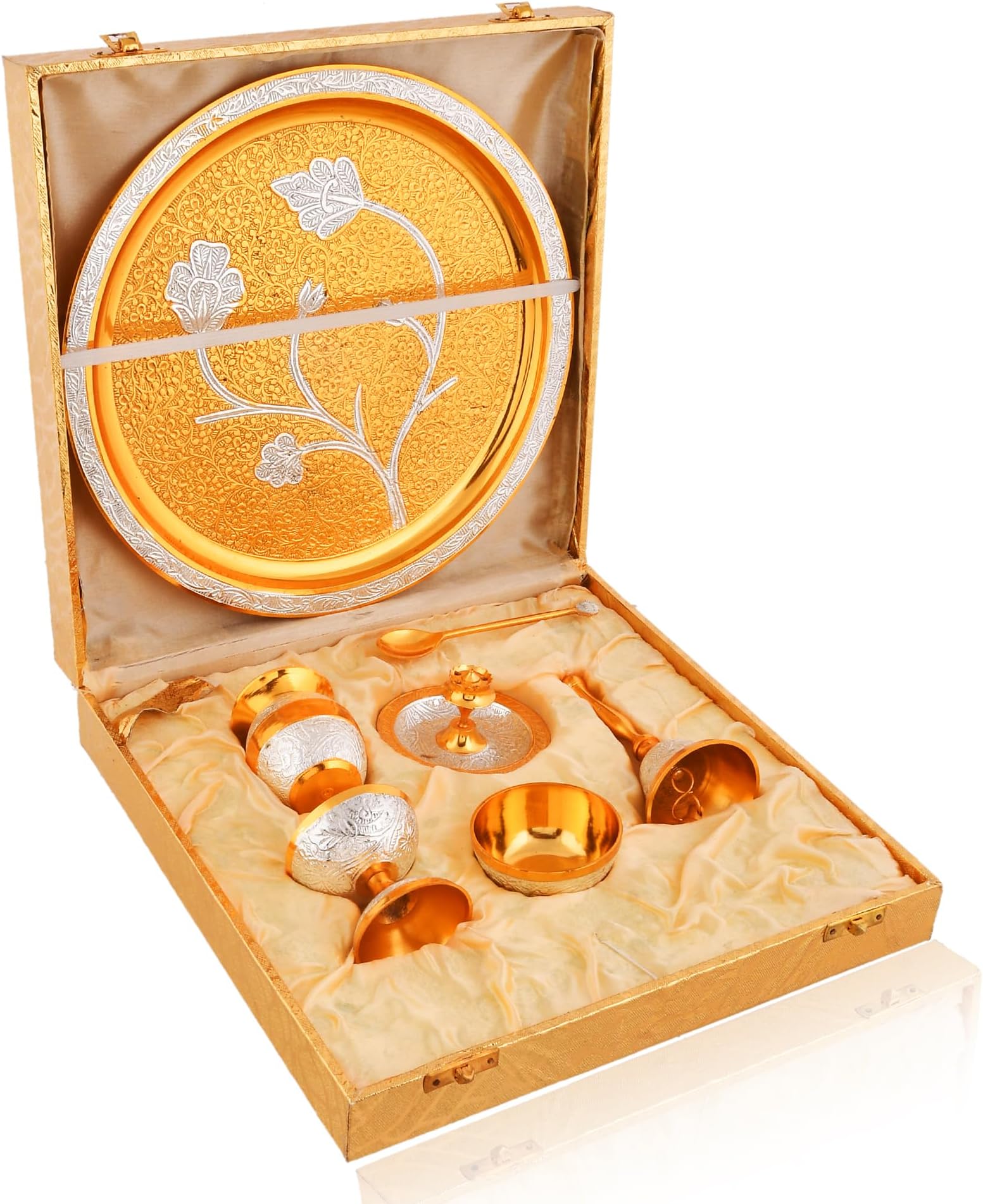 Karigar Creations Brass Pooja Items Pooja Thali Set of 9 Pieces ...