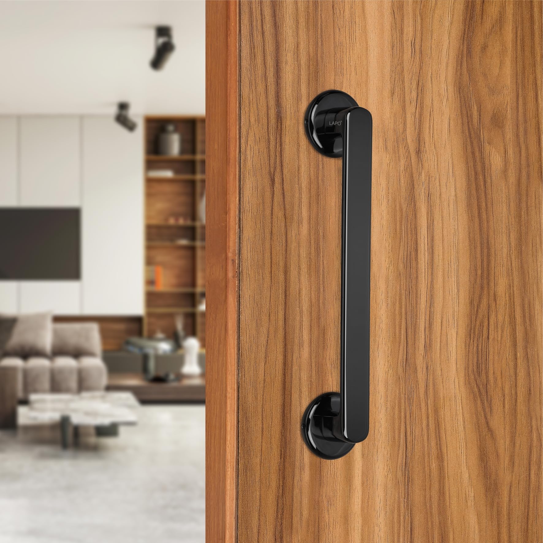 LAPO Polo Door Handles for Main Door | Main Door Handle | Door Handle | Zinc Alloy(10 Inches-Pack of 1) Black Finish | 3 Years Warranty | Pull handle