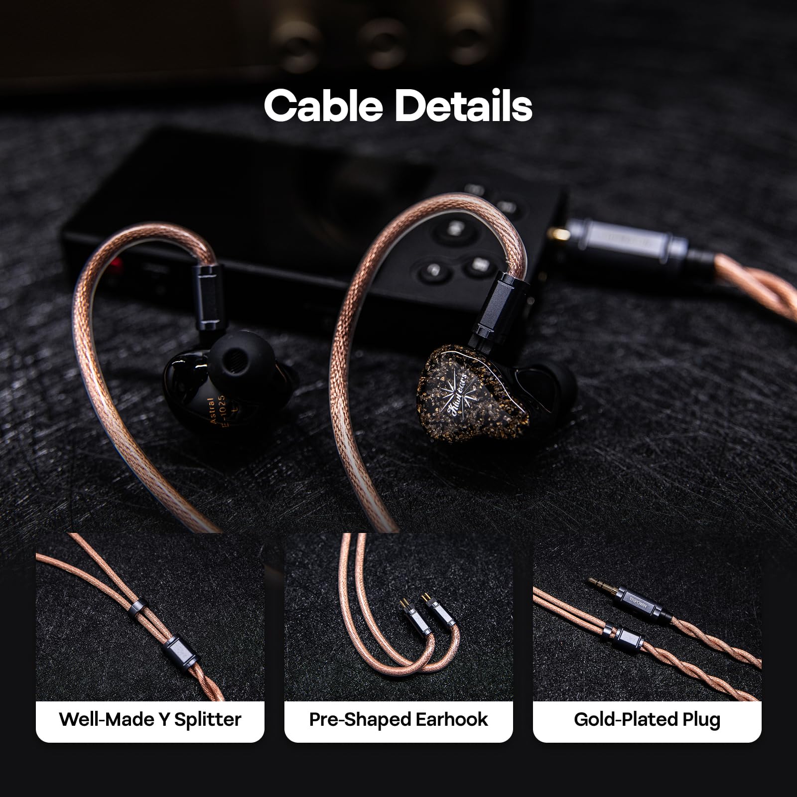 Linsoul Tripowin Nimbus Cavo IEM Ibrido in Rame Monocristallino, Filo di Ricambio per Cuffie HiFi LITZ TYPE5 e AWG 19 per In Ear Monitor e Auricolari con Cavo (2Pin Incasso) | Litz TYPE5 & AWG 19 Cavo auricolare, cavo di ricambio HiFi per monitor in-ear e