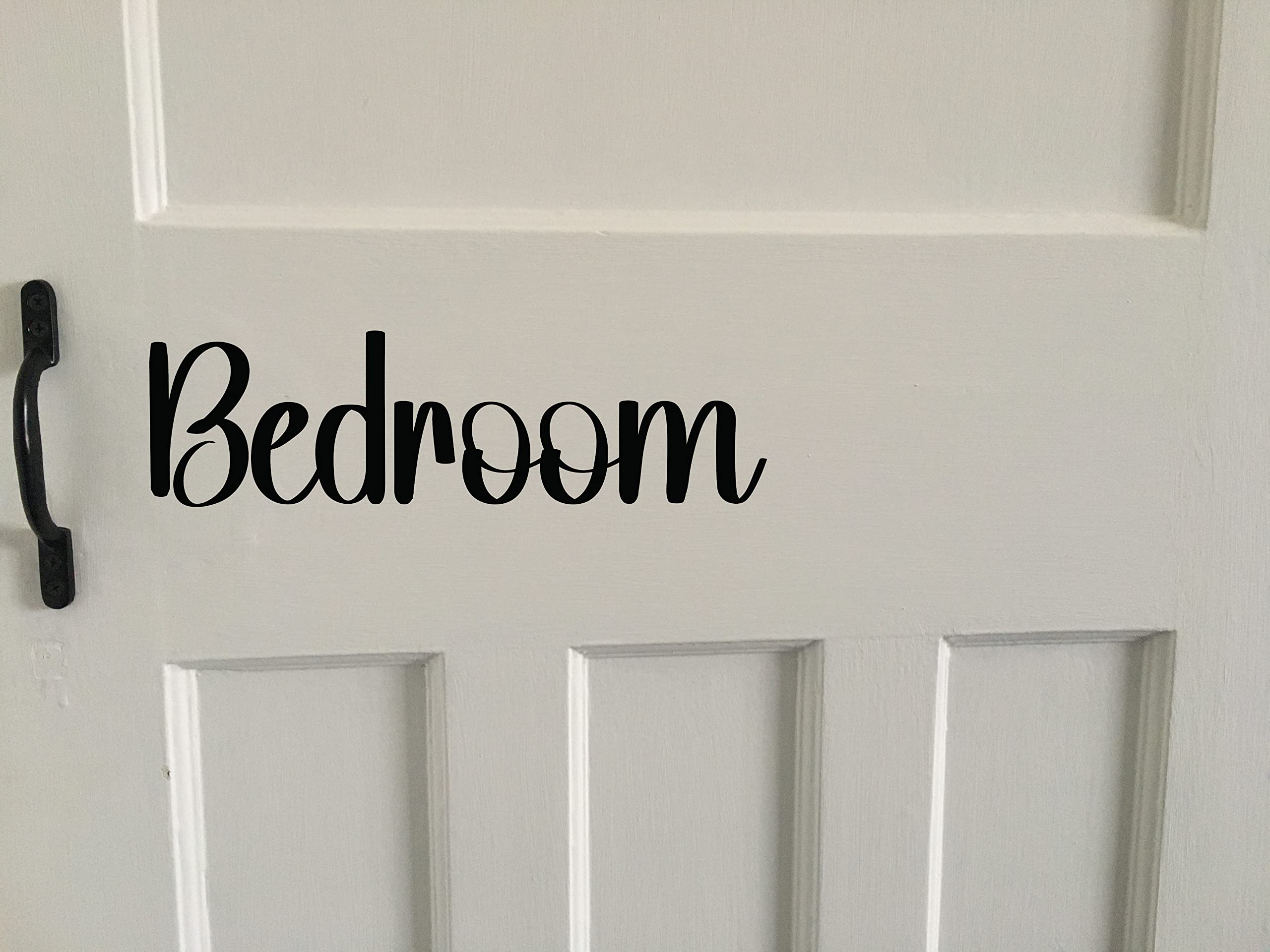 Hatcherabilia Black Home Door Sign Stickers - Bedroom Décor - Bathroom Door Sign - Toilet - Kitchen - Living Room (Bedroom)