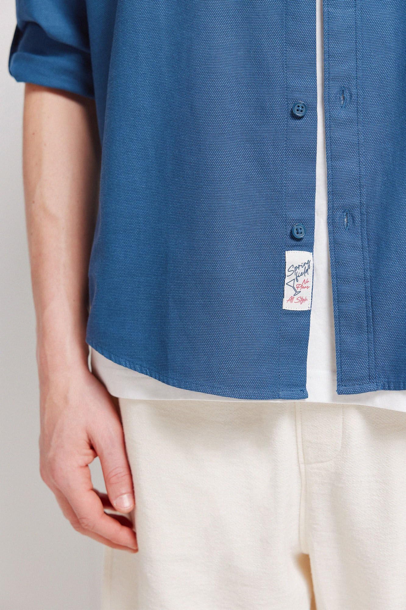 Springfield L/S Trevi Mao Collar Shirt Shirt Hombre