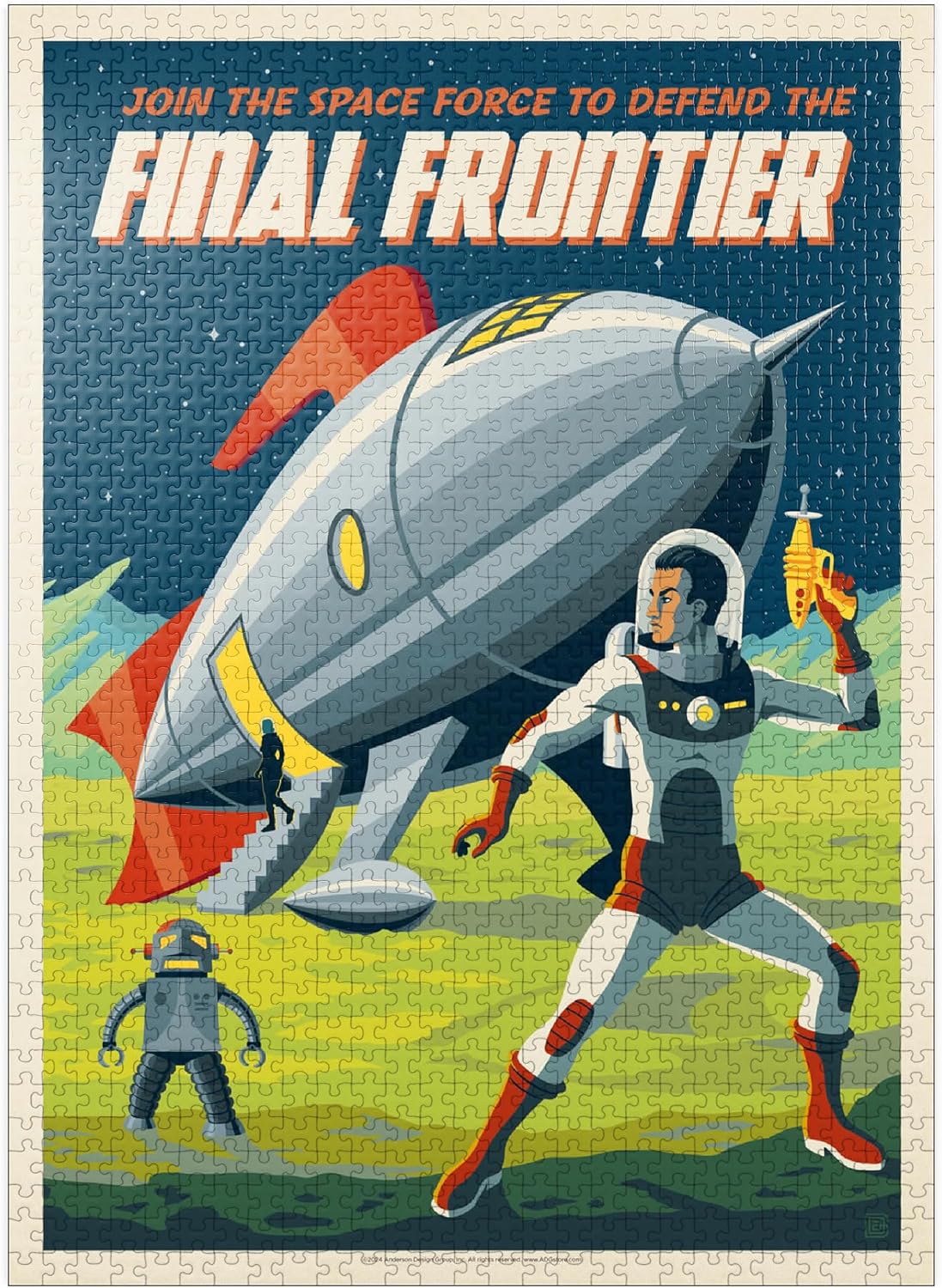 MyPuzzle Final Frontier (Join The Space Force), Vintage Poster - Premium 1000 Piece Jigsaw Puzzle for Adults