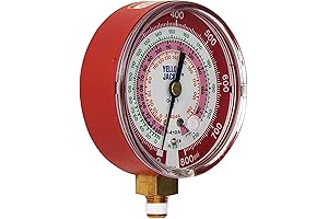 Yellow Jacket 49137 Red Pressure Gauge Ideal for AC System Diagnostics
