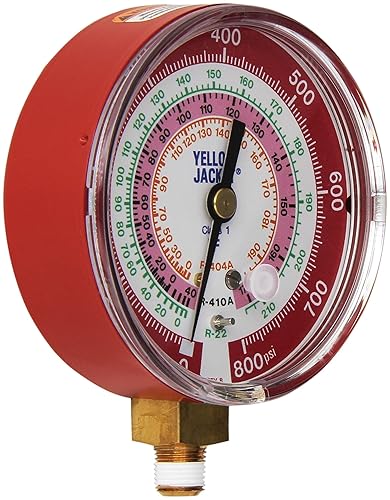 Chaqueta amarilla 49137 3-18" presión roja, 0-800 psi, calibre R-22404A410A Grados F