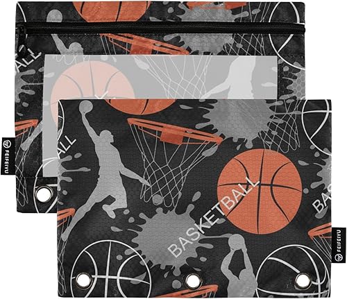 Estuche para lápices de graffiti para juego de baloncesto, para carpeta de carpeta, paquete de 2 organizadores de oficina