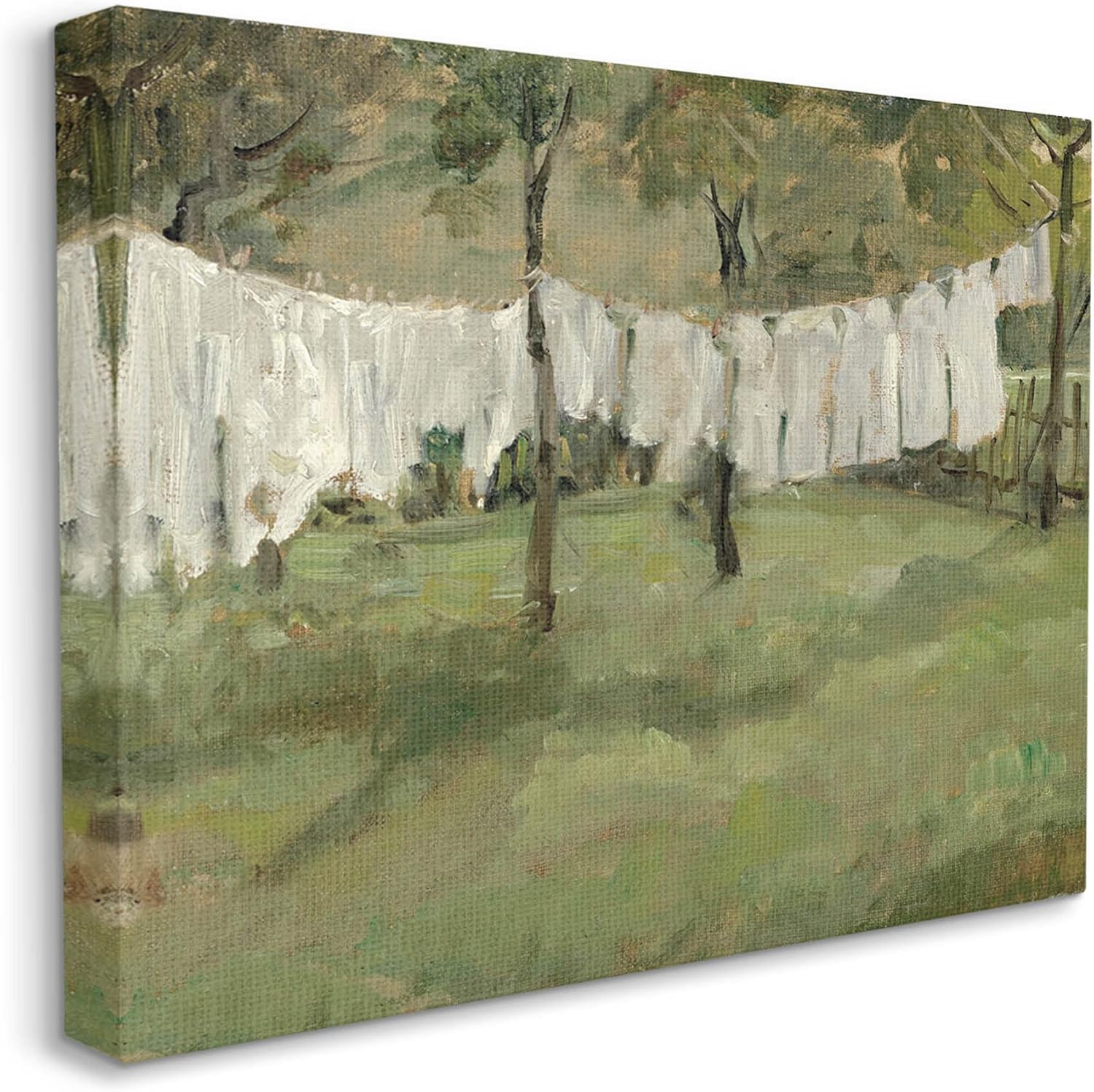 Stupell Industries Soothing Yard Clothesline Scene Canvas Wall Art, Design by Lettered and Lined