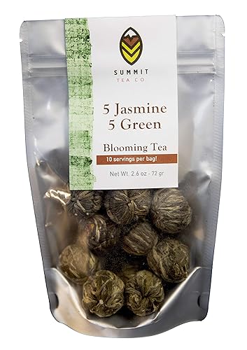 10 té de flores florecientes - 5 jazmín y 5 verdes