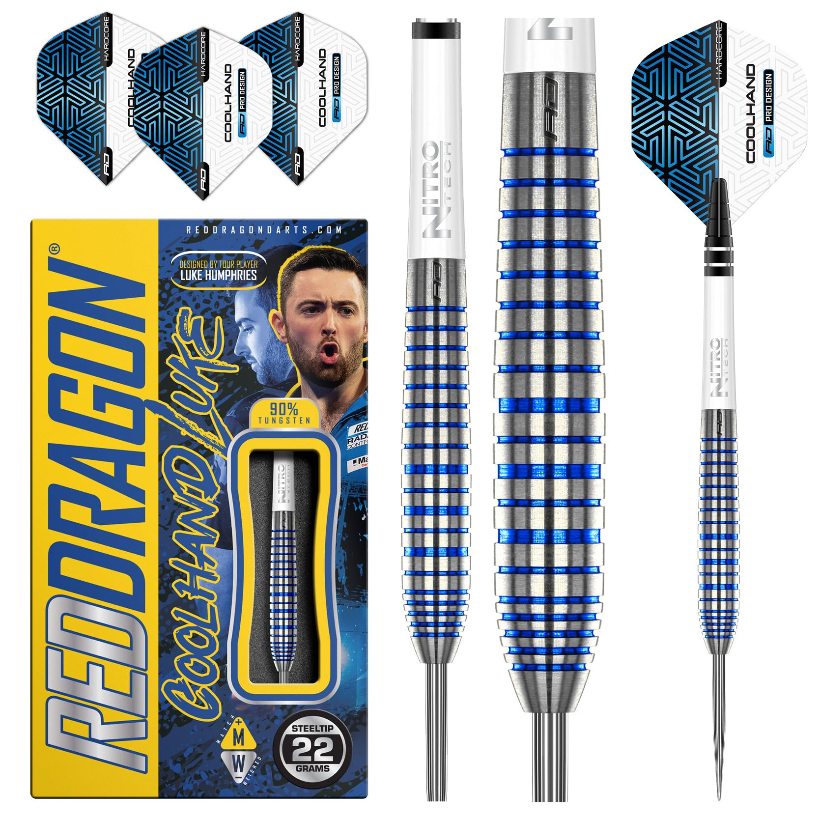 Brass Darts RED DRAGON Luke Humphries Coolhand 22g Set With