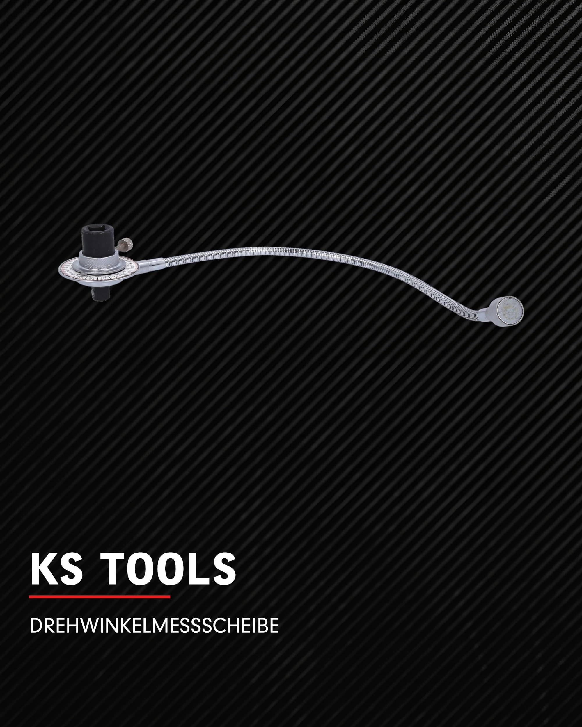 KS Tools Drehwinkelmessscheibe I Drehwinkelmesser 1/2 Zoll 516.1195 I Mit flexiblem Magnetarm I Winkel Messgerät für den drehwinkelgesteuerten Schraubenanzug