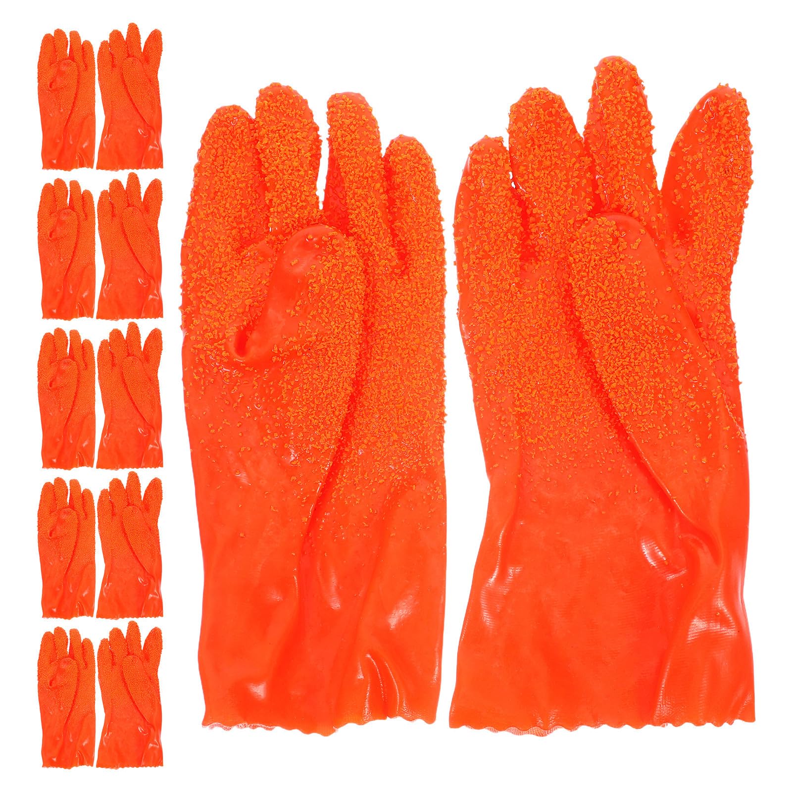 GALPADA 6 Pares de Guantes y Duraderos Impermeables de Goma Resistentes Abrasión Antideslizantes para Limpieza de Alcantarillado y Fontanería para Uso Industrial